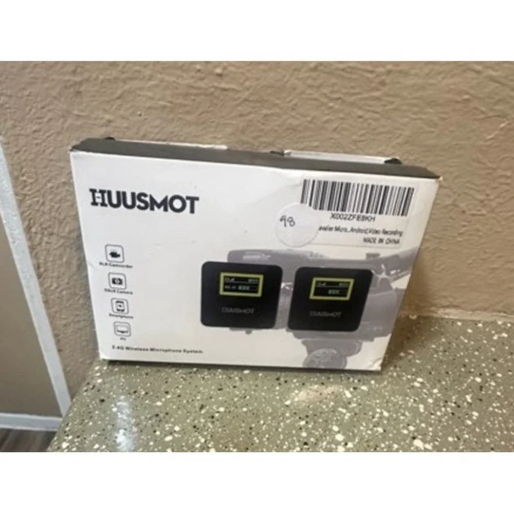 HUUSMOT Wireless Mic System 2.4G Lavalier for Camera, Phone, PC,‎ Android
